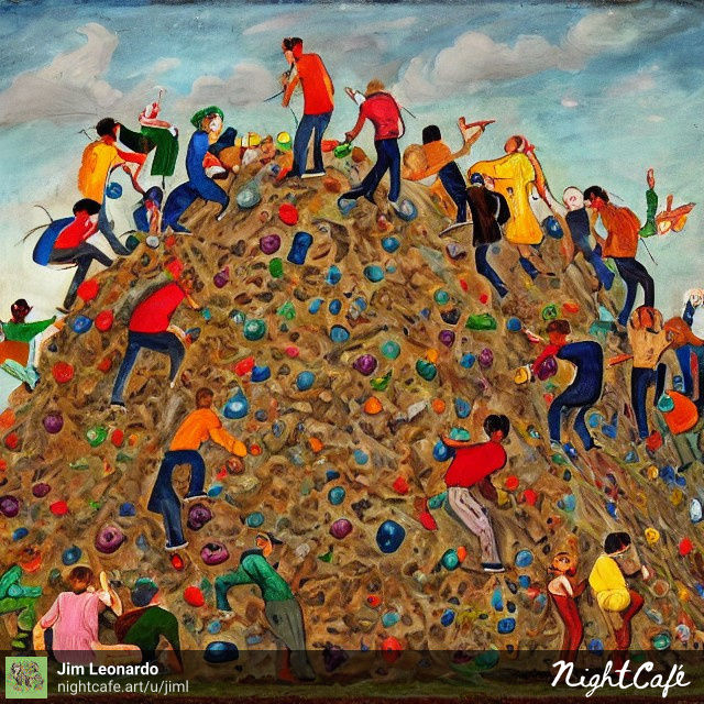 Climbing a Treasure Pile © 2022 Jim Leonardo